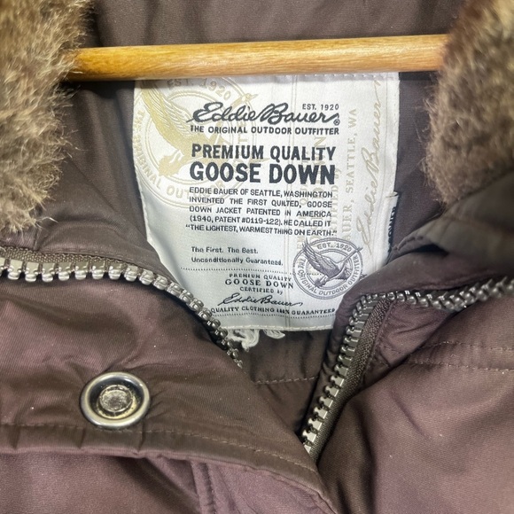 Eddie Bauer Goose down M700 Brown Coat Womens 2XL Brown Warm Winter - Picture 3 of 7